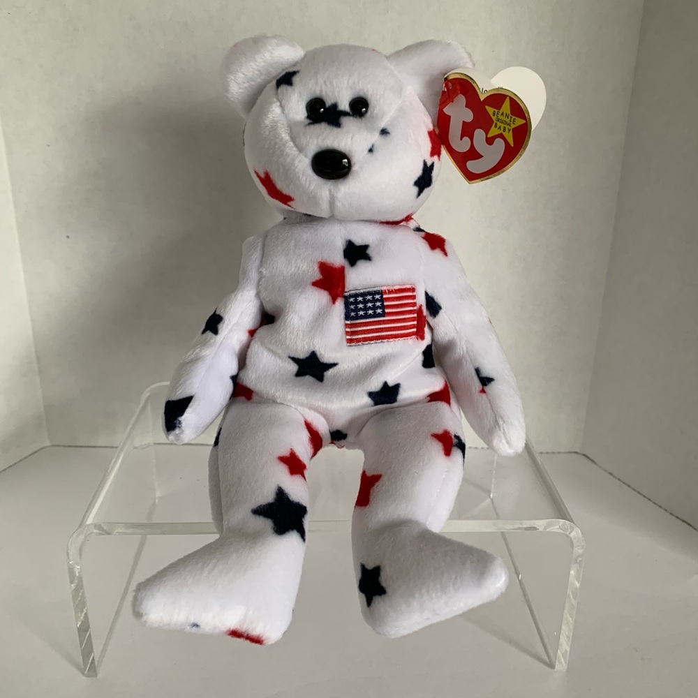 Vintage NWT Beanie Baby Ty Glory Teddy Bear 1997 Retired Stuffed Animal Stars